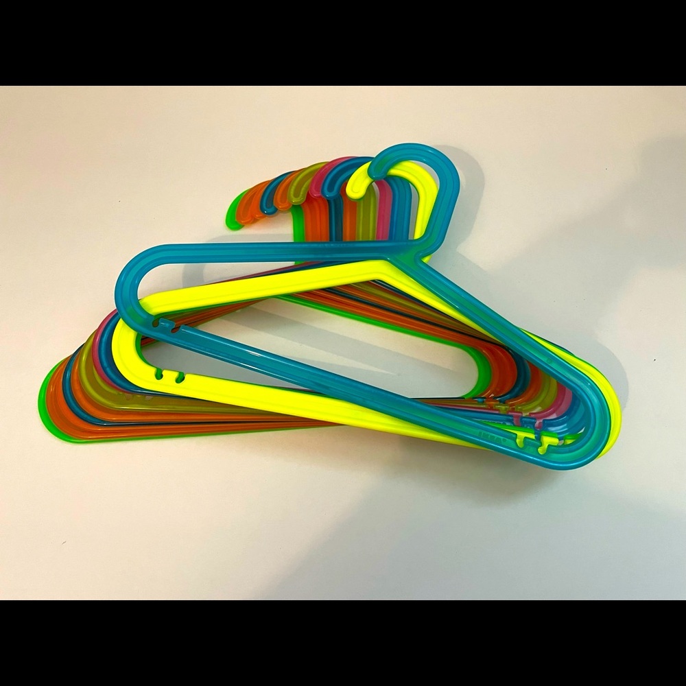 Plastic multi colored kids hangers
